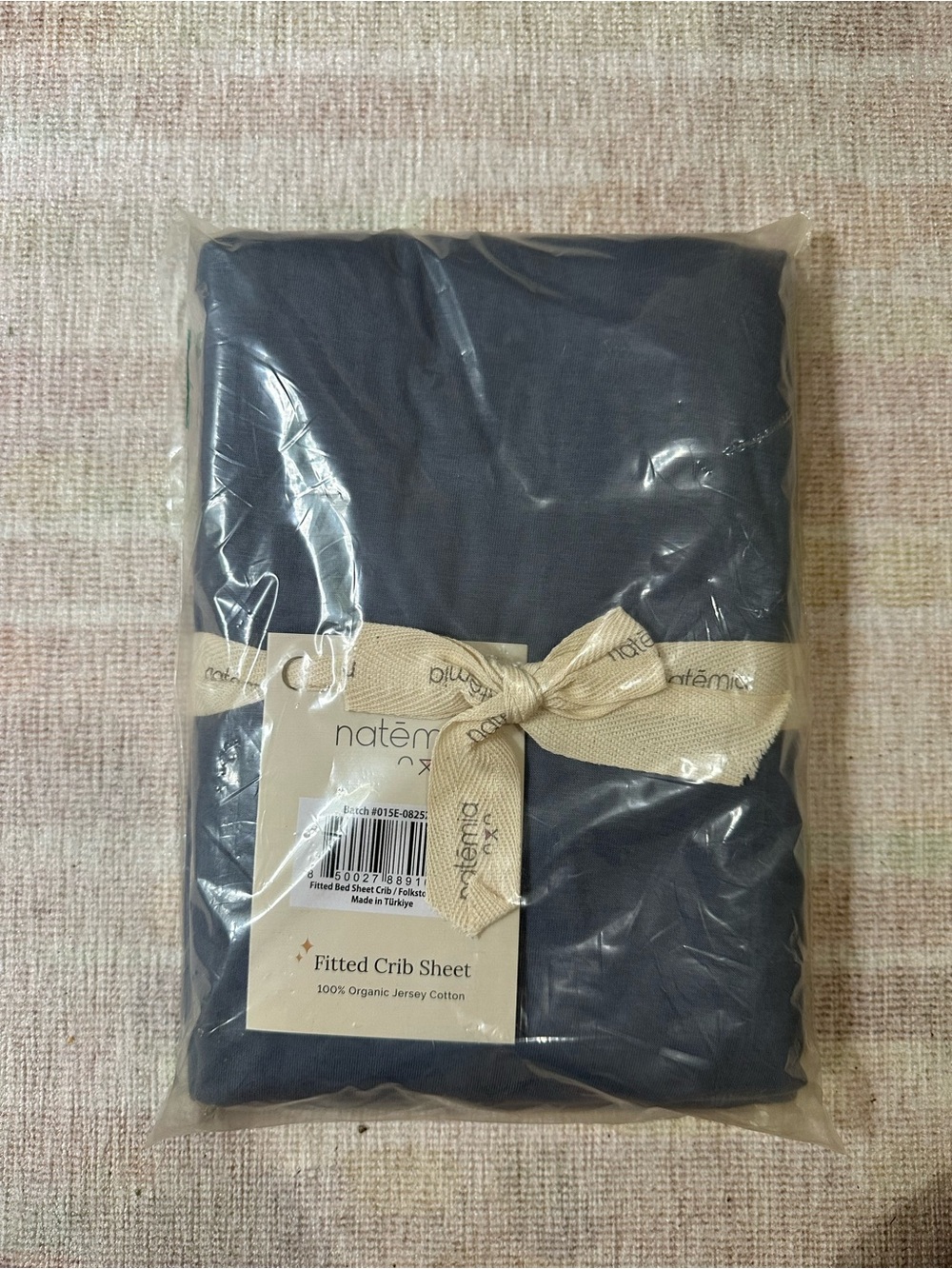 Organic Jersey Cotton Fitted Crib Sheet - Folkstone Grey